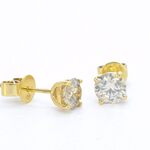 Gouden solitair oorbellen 1.60 carat